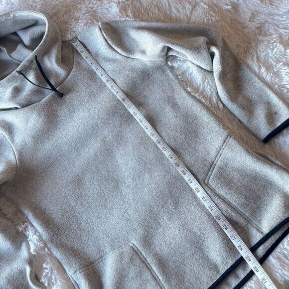 Fleece-Lined Zip-Pocket Everlast Funnel Neck Grey Hoodie Thick - Picture 6 of 12